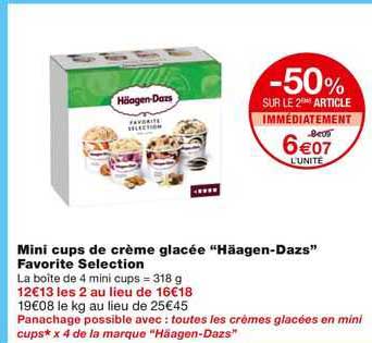 mini cups de crème glacée "häagen-dazs" favorite selection