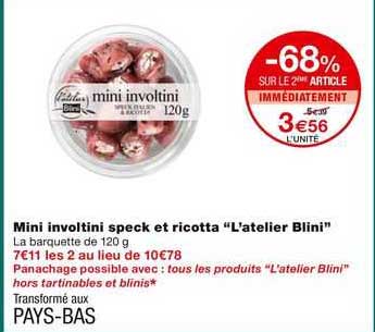 mini involitini speck et ricotta "l'atelier blini"