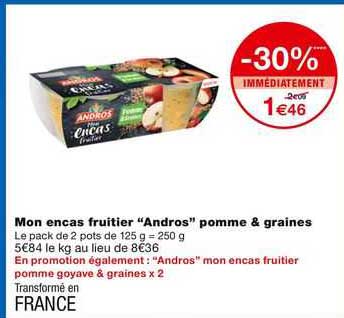 mon encas fruitier "andros" pomme & graines