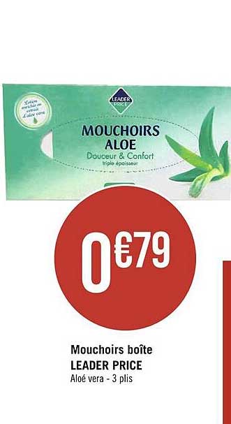 mouchoirs boît e leader price