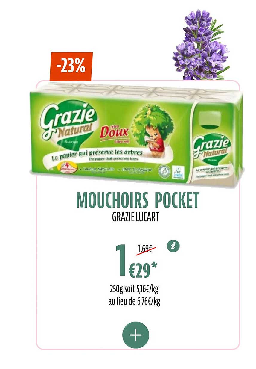 mouchoirs pocket grazie lucart