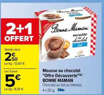 mousse au chocolat "offre découverte" bonne maman
