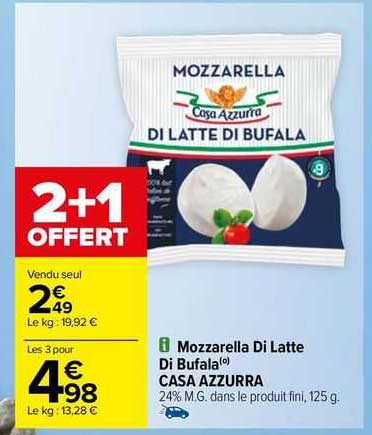 mozzarella de latte di bufala casa azzurra