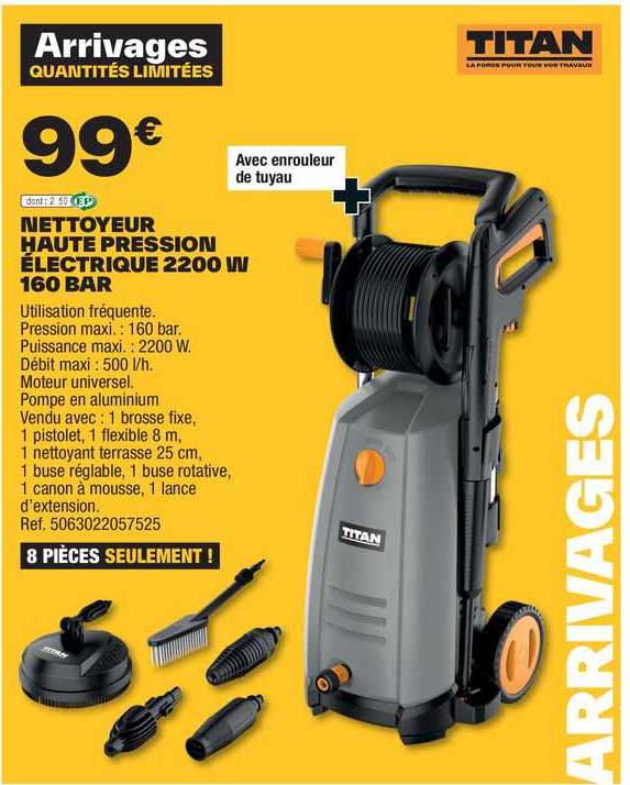 Nettoyeur Haute Pression électrique 2200 W 160 Bar Titan