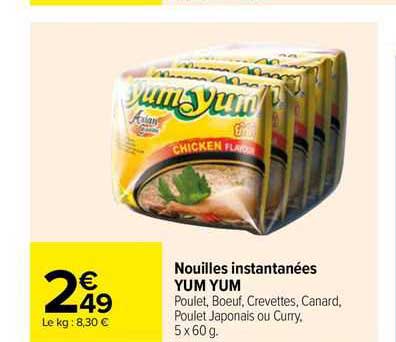 nouilles instantanées yum yum