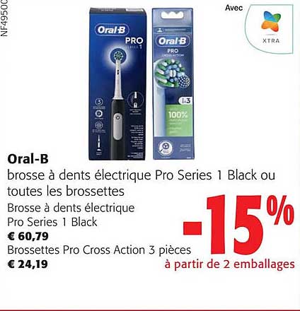 oral-b brosse à dents électrique pro series 1 black ou toutes les brosettes