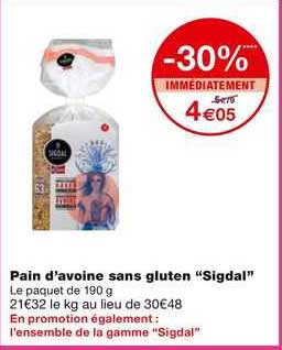 pain d'avoine sans gluten "sigdal"