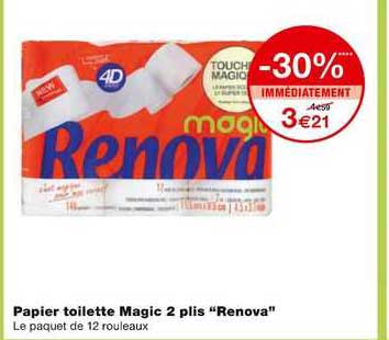 papier toilette magic 2 plis "renova"