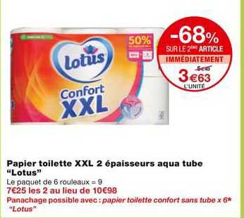 papier toilette xxl 2 épaisseurs aqua tube "lotus"