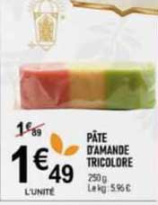 pâte d'amande tricolore