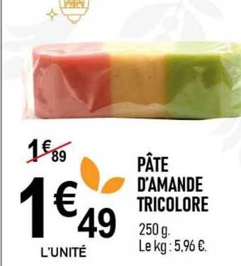 pâte d'amande tricolore