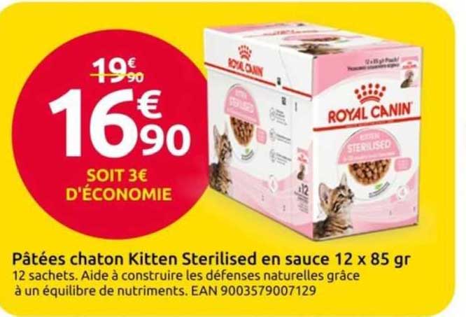 pâtées chaton kitten sterilised en sauce 12 x 85 gr royal canin