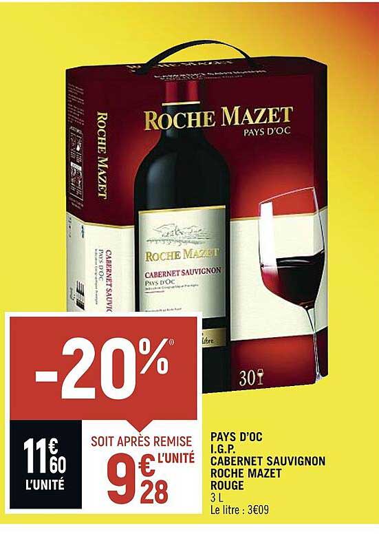 pays d'oc i.g.p. cabernet sauvignon roche mazet rouge