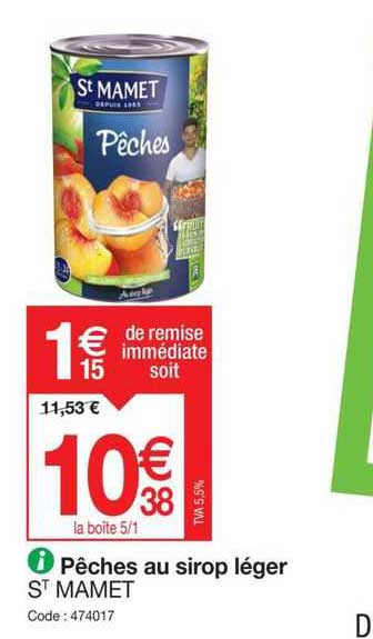 Pêches Au Sirop Léger St Mamet