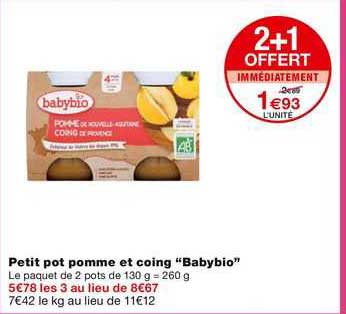 petit pot pomme et coing "babybio"