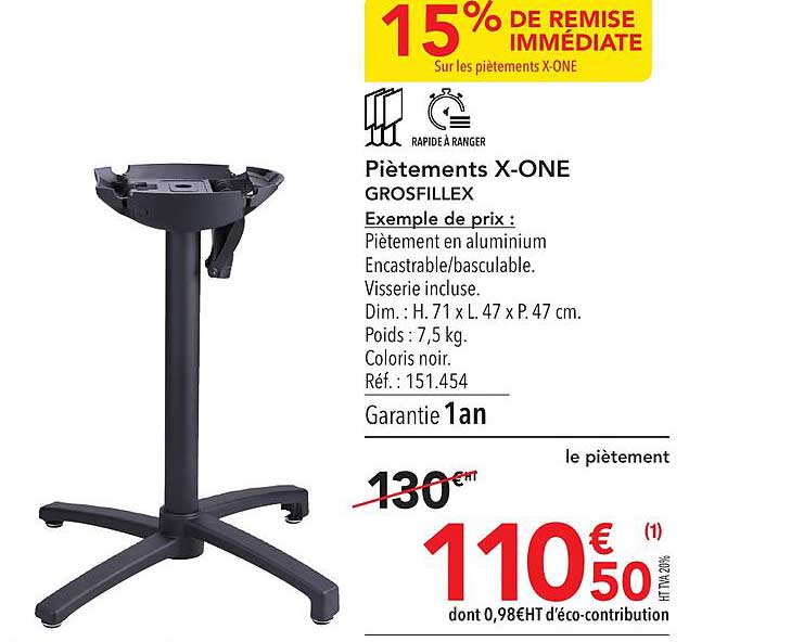piètements x-one grosfillex