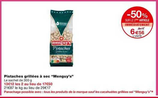 Pistaches Grillées à Sec "menguy's"