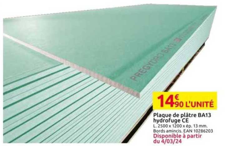 Plaque De Plâtre Ba13 Hydrofuge Ce