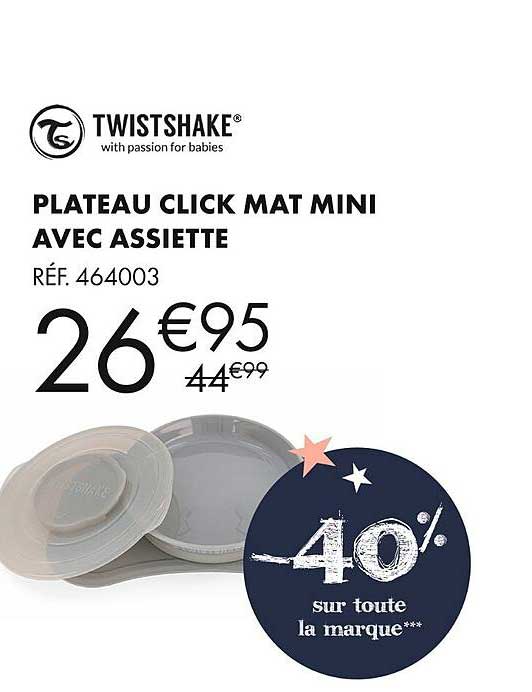 plateau click mat mini avec assiette twistshake