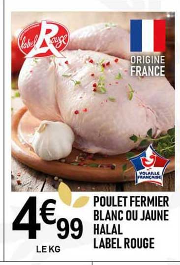 Poulet Fermier Blanc Ou Jaune Halal Label Rouge