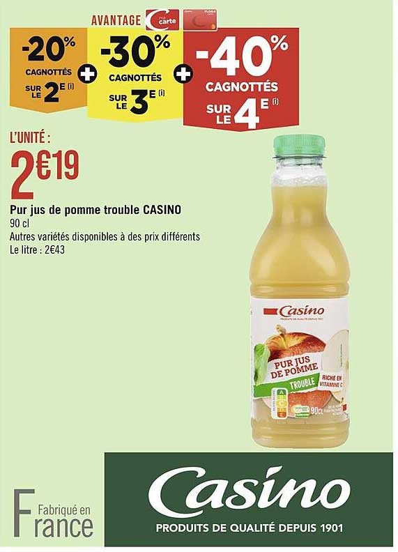 pur jus de pomme trouble casino