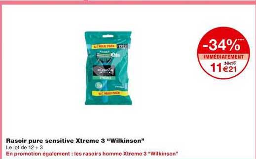 Rasoir Pure Sensitive Xtrème 3 "wilkinson"