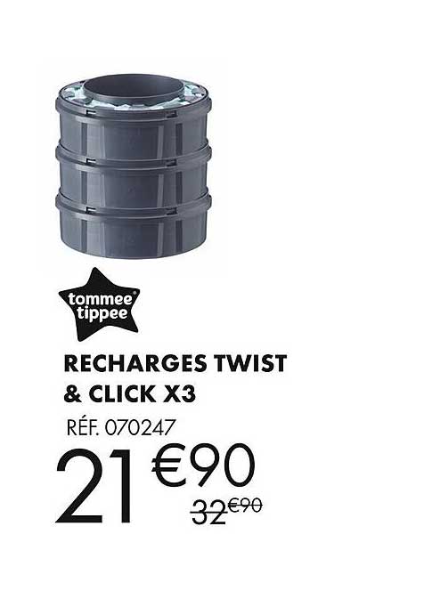 recharges twist & click x 3 tommee tippee