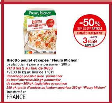 risotto poulet et cèpes "fleury michon"