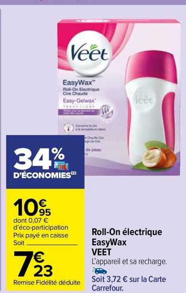 roll-on électrique easyWax veet