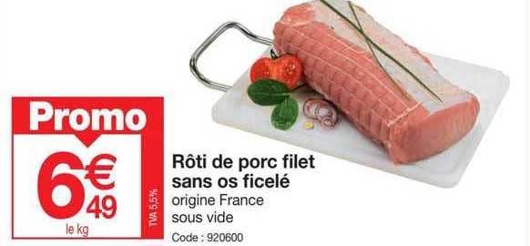 Rôti De Porc Filet Sans Os Ficelé