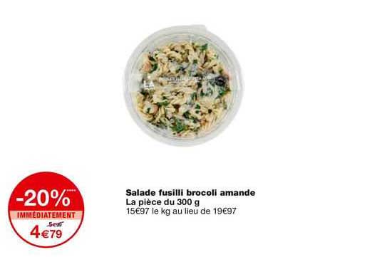 salade fusilli brocoli amande