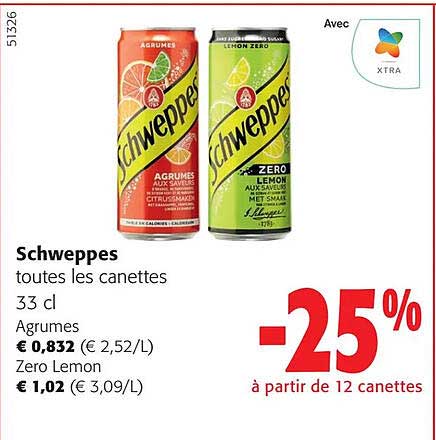 schweppes toutes les canettes