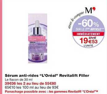 sérum anti-rides "l'oréal" revitalift filler