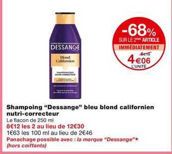 shampoing "dessange" bleu blond californien nutri-correcteur