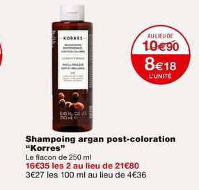 Shampoing Argan Post-coloration "korres"