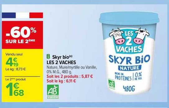 Skyr Bio Les 2 Vaches
