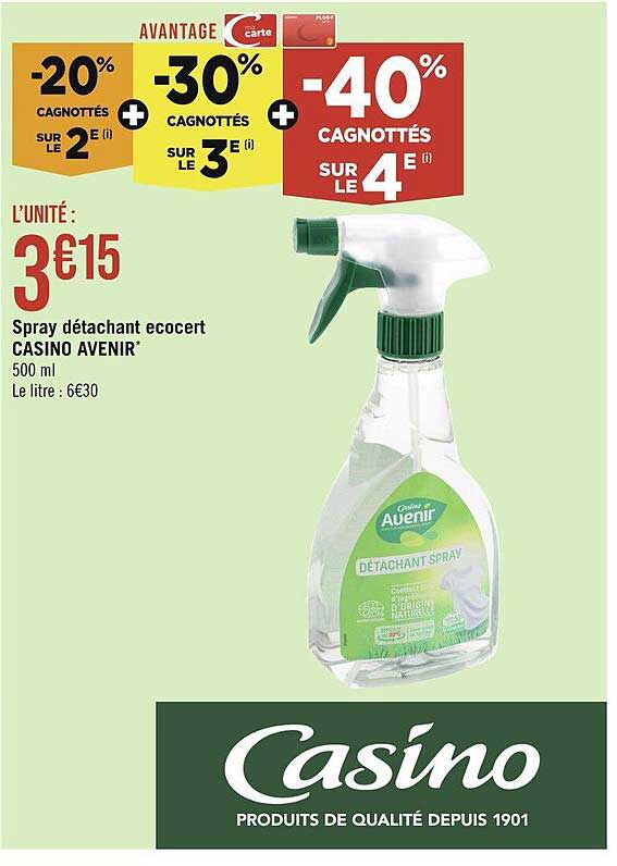 spray détachant ecocert casino avenir