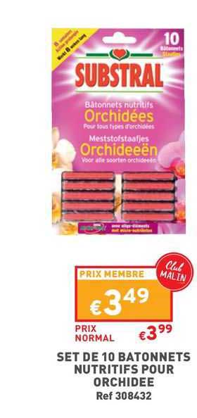 Substral Set De 10 Batonnets Nutritifs Pour Orchidée