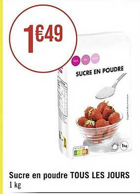 sucre en poudre tous les jours