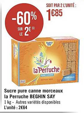 sucre pure canne morceaux la perruche beghin say