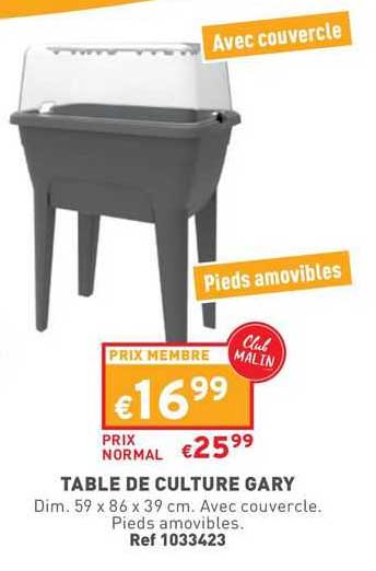table de culture gary