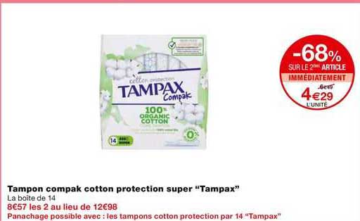 tampon compak cotton protection super "tampax"