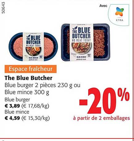 the blue butcher blue burger 2 pièces ou blue mince