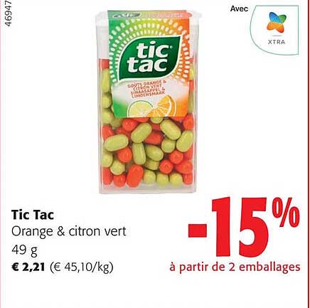 tic tac orange & citron vert