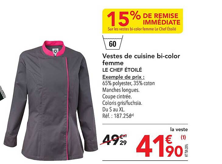 Vestes De Cuisine Bi-color Femme Le Chef étoilé