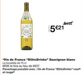 Vin De France "ethicdrinks" Sauignon  Blanc
