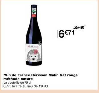 Vin De France Hérisson Malin Nat Rouge Méthode Nature