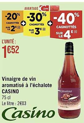 vinaigres de vin aromatisé à l'échalote casino