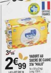 Yaourt Au Sucre De Canne X16 "malo"