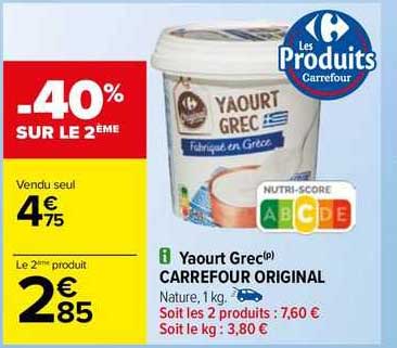 Yaourt Grec Carrefour Original